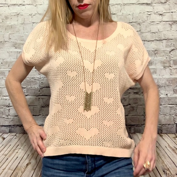 ‼️2B BEBE HEART KNIT SWEATER Size M‼️ - Picture 7 of 16